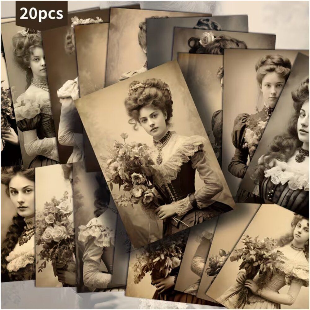 NWT 20pc Vintage Victorian Ephemera Postcard Pack Junk Journal Scrapbook